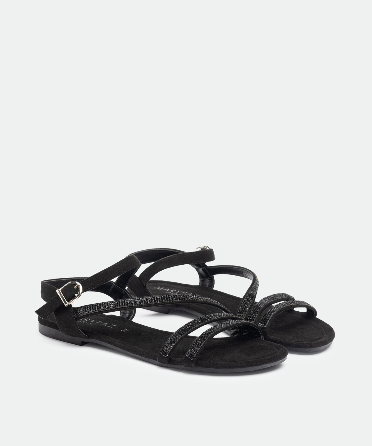 Sandalias planas tiras strass image number null